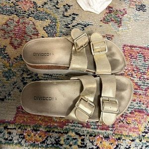 Gold Platform “Birkenstock” Sandals